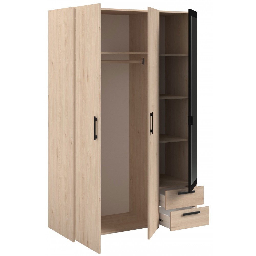 Ντουλάπα Dorm τρίφυλλη με καθρέπτη- Mauro