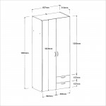 Ντουλάπα Dorm δίφυλλη- Fusiko-Χωρίς πατάρι