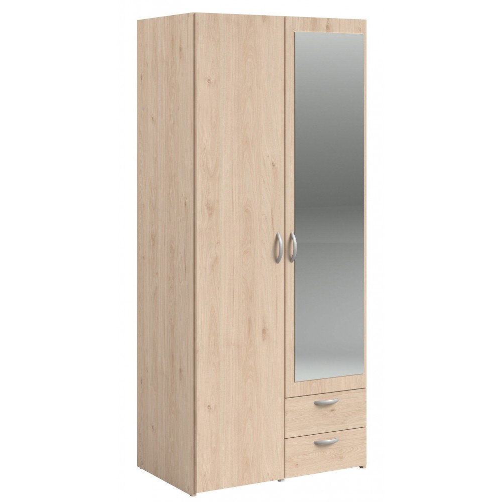 Ντουλάπα Dorm δίφυλλη με καθρέπτη-Fusiko