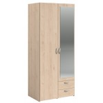 Ντουλάπα Dorm δίφυλλη με καθρέπτη-Fusiko