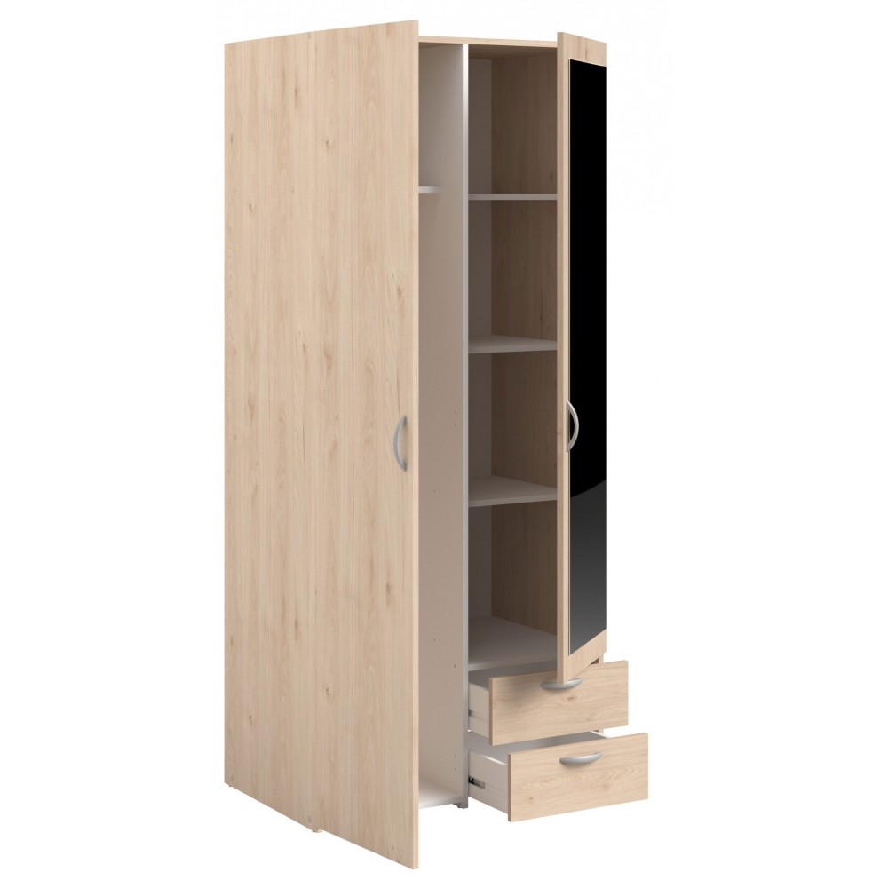 Ντουλάπα Dorm δίφυλλη με καθρέπτη-Fusiko