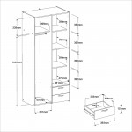 Ντουλάπα Dorm δίφυλλη με καθρέπτη-Fusiko