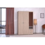 Ντουλάπα Dorm τρίφυλλη με καθρέπτη-Fusiko
