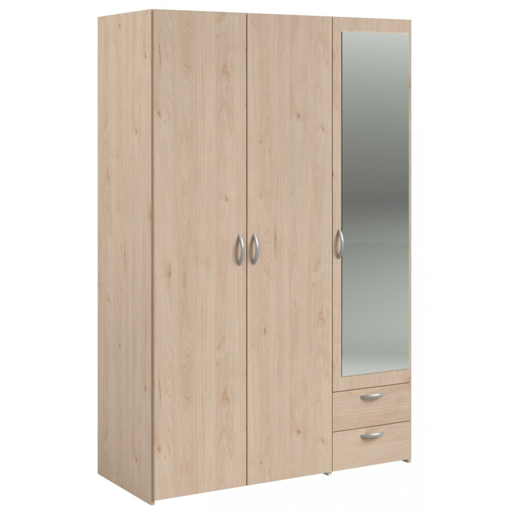 Ντουλάπα Dorm τρίφυλλη με καθρέπτη-Fusiko