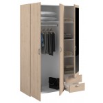 Ντουλάπα Dorm τρίφυλλη με καθρέπτη-Fusiko