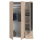 Ντουλάπα Dorm τρίφυλλη με καθρέπτη-Fusiko