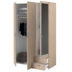 Ντουλάπα Dorm τρίφυλλη με καθρέπτη-Fusiko