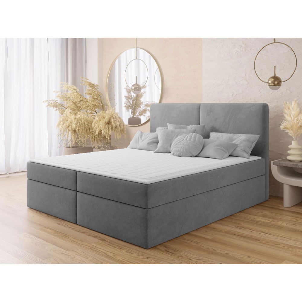 Επενδυμένο κρεβάτι Claire με στρώμα και ανώστρωμα-Gkri-140 x 200