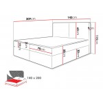 Επενδυμένο κρεβάτι Claire με στρώμα και ανώστρωμα-Gkri-140 x 200