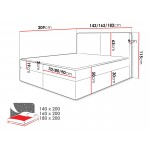 Επενδυμένο κρεβάτι Claire με στρώμα και ανώστρωμα-Gkri-160 x 200