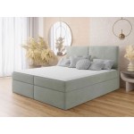 Επενδυμένο κρεβάτι Claire με στρώμα και ανώστρωμα-Gkri Anoixto-160 x 200