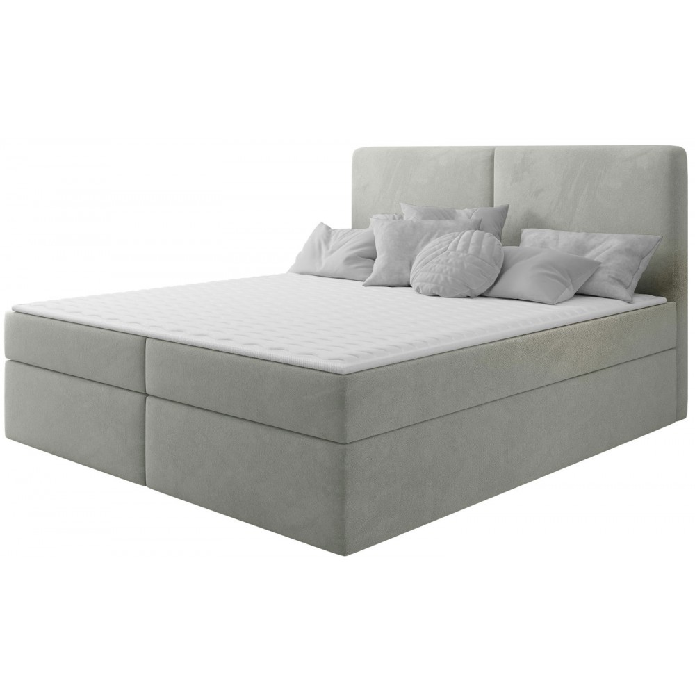 Επενδυμένο κρεβάτι Claire με στρώμα και ανώστρωμα-Gkri Anoixto-180 x 200