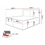 Επενδυμένο κρεβάτι Claire με στρώμα και ανώστρωμα-Mple-160 x 200