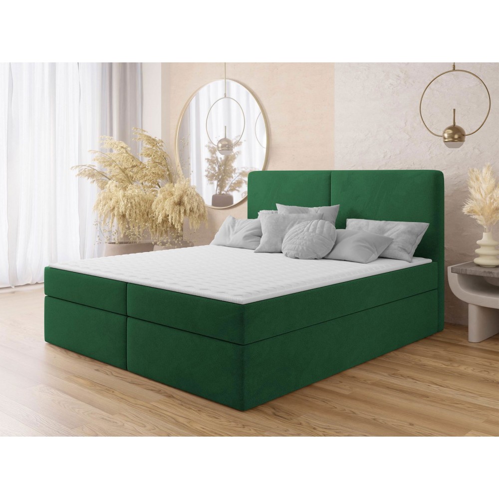 Επενδυμένο κρεβάτι Claire με στρώμα και ανώστρωμα-Prasino-160 x 200