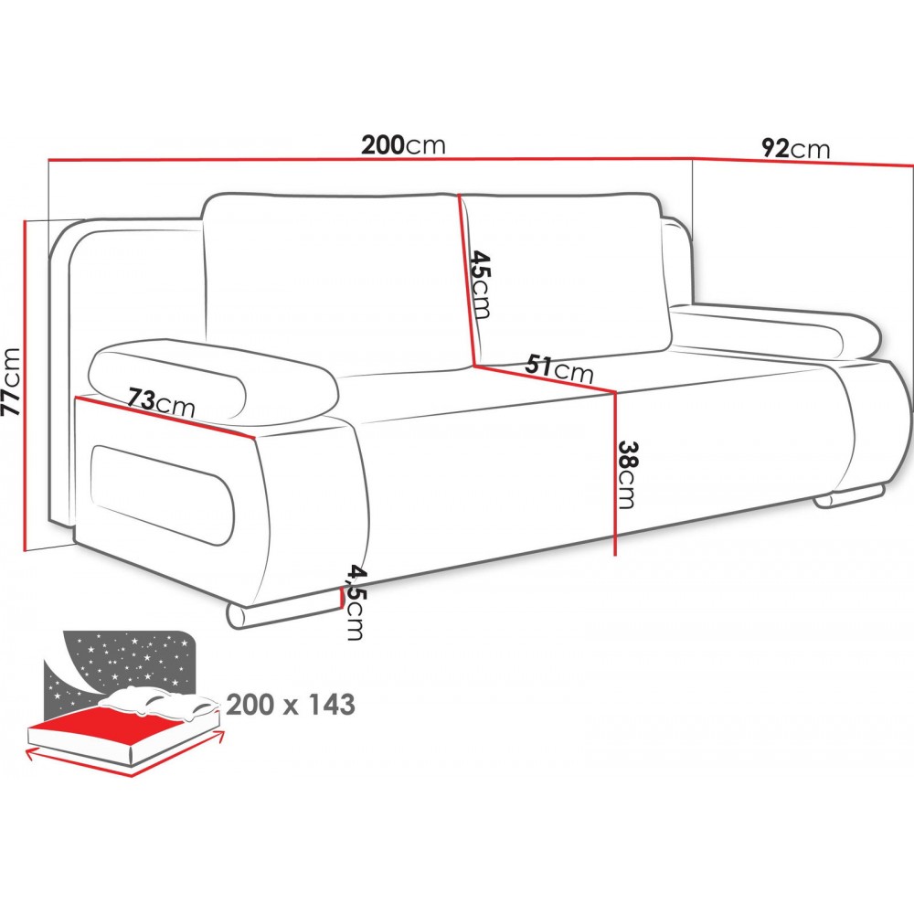 Καναπές - κρεβάτι Emma M-Krem