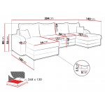 Γωνιακός καναπές Kris U-Gkri Anoixto