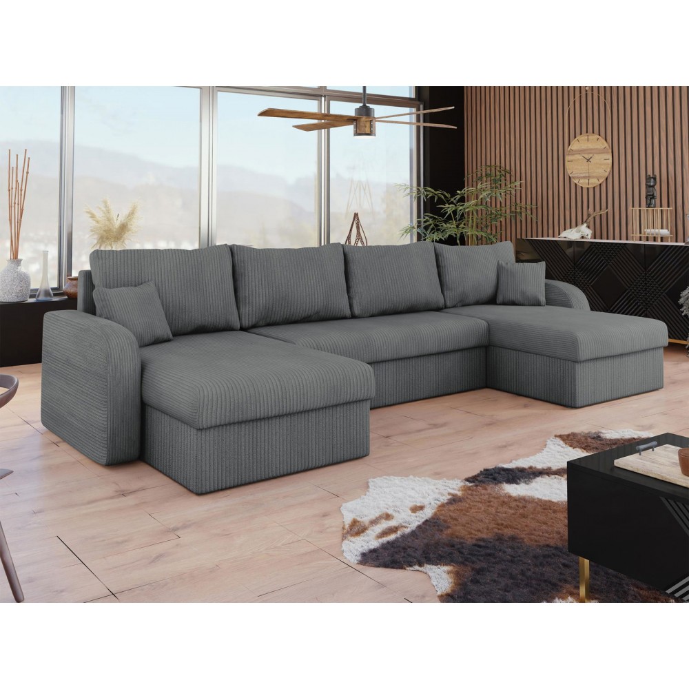 Γωνιακός καναπές Kris U-Gkri Skouro