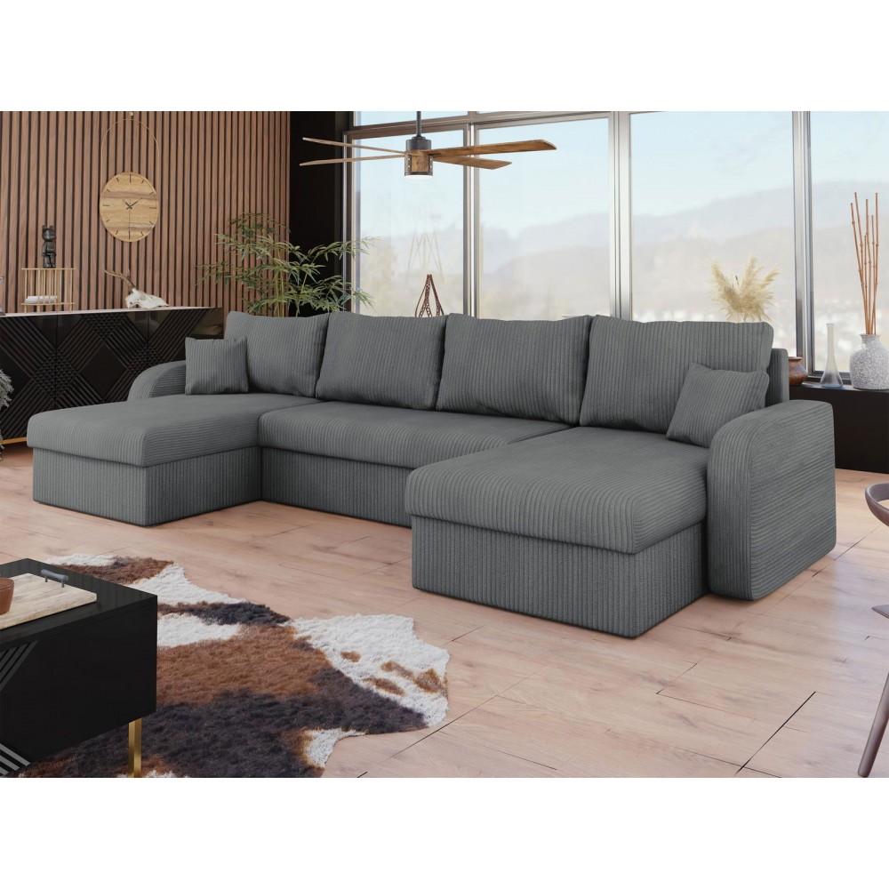 Γωνιακός καναπές Kris U-Gkri Skouro