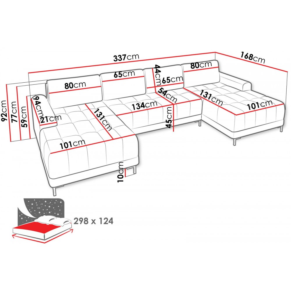 Γωνιακός καναπές Aris XL-Krem