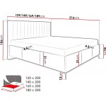 Επενδυμένο κρεβάτι Morris-Prasino Skouro-120 x 200
