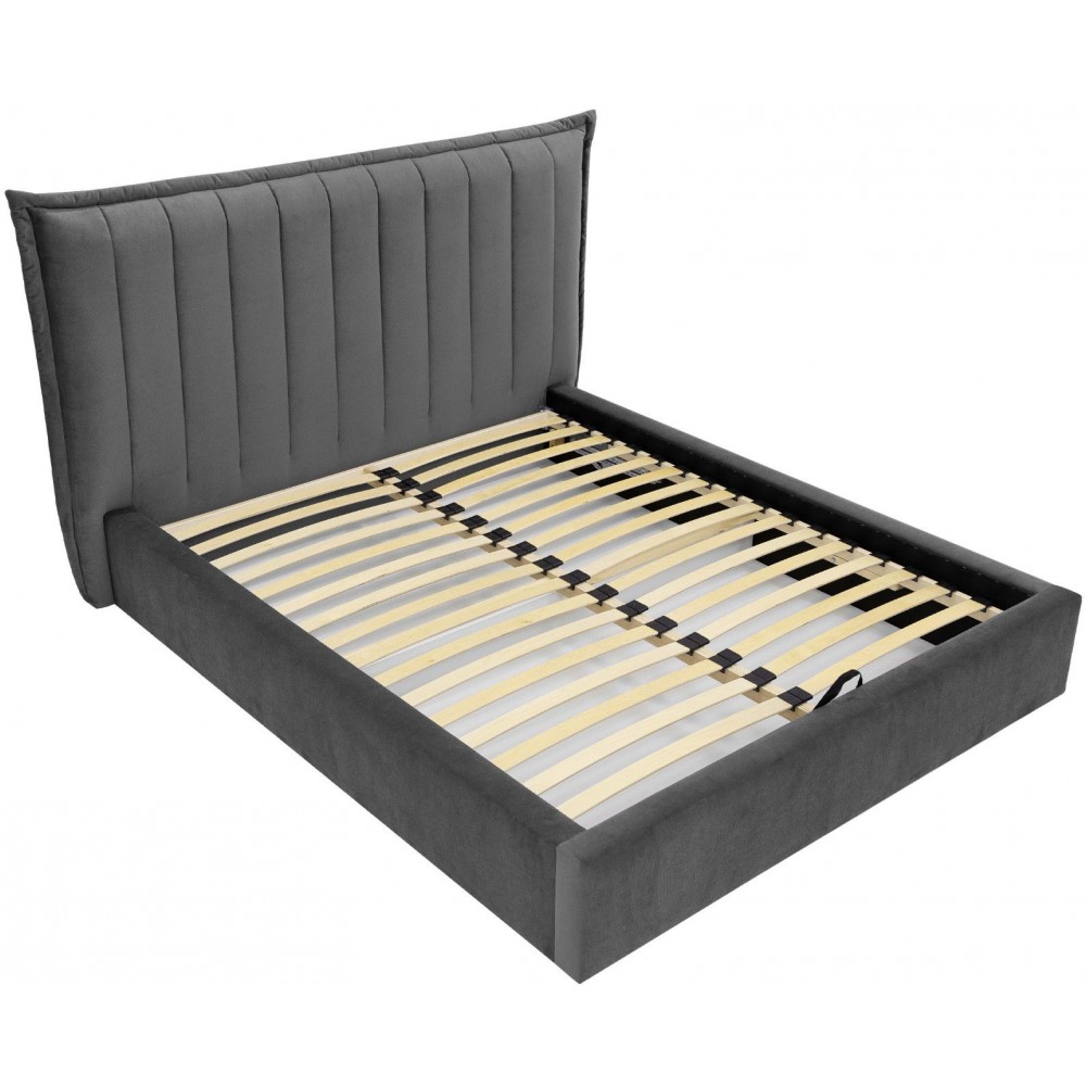 Επενδυμένο κρεβάτι Lilkus-Mple Skouro-140 x 200