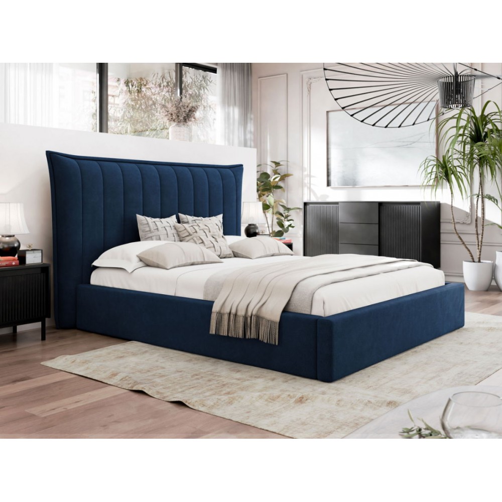 Επενδυμένο κρεβάτι Lilkus-Mple Skouro-160 x 200