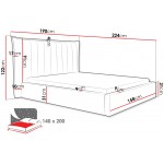 Επενδυμένο κρεβάτι Lilkus-Gkri Anoixto-140 x 200
