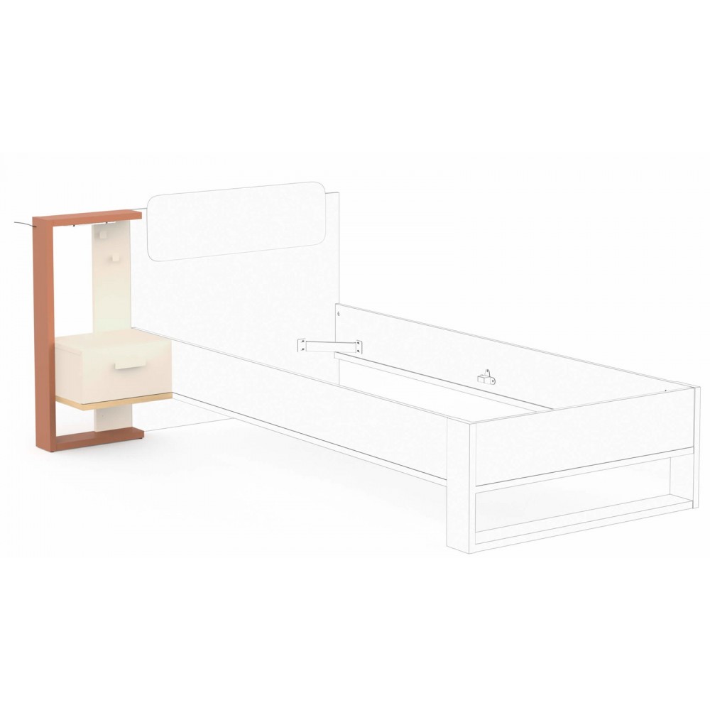 Κομοδίνο Camilla-Terracotta