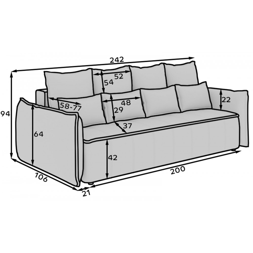 Καναπές - κρεβάτι Weltton-Mpez Anoixto