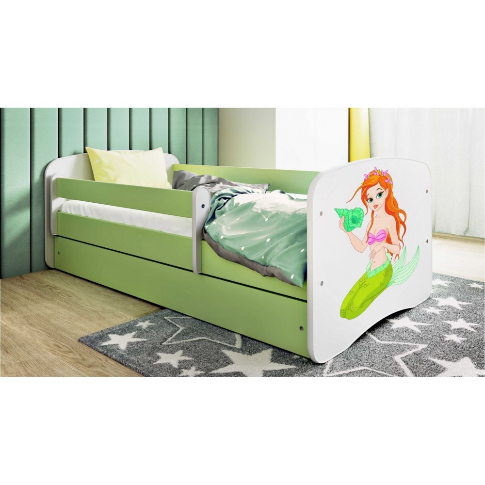 Παιδικό Κρεβάτι Babydreams Cartoon-Prasino-180 x 80-Mermaid 184x90x61