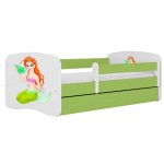 Παιδικό Κρεβάτι Babydreams Cartoon-Prasino-180 x 80-Mermaid 184x90x61
