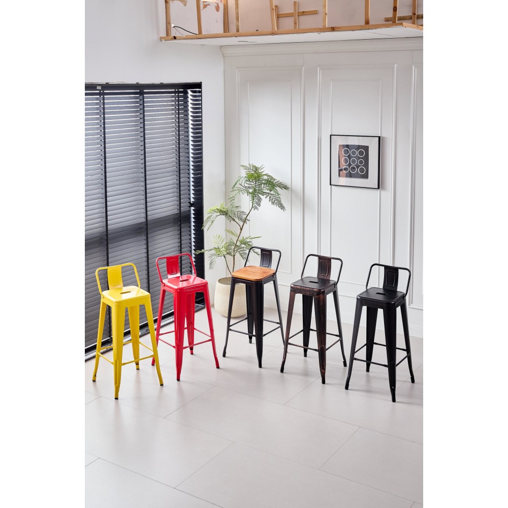 Σκαμπό μπαρ Lirex με πλάτη 41x39.5x93