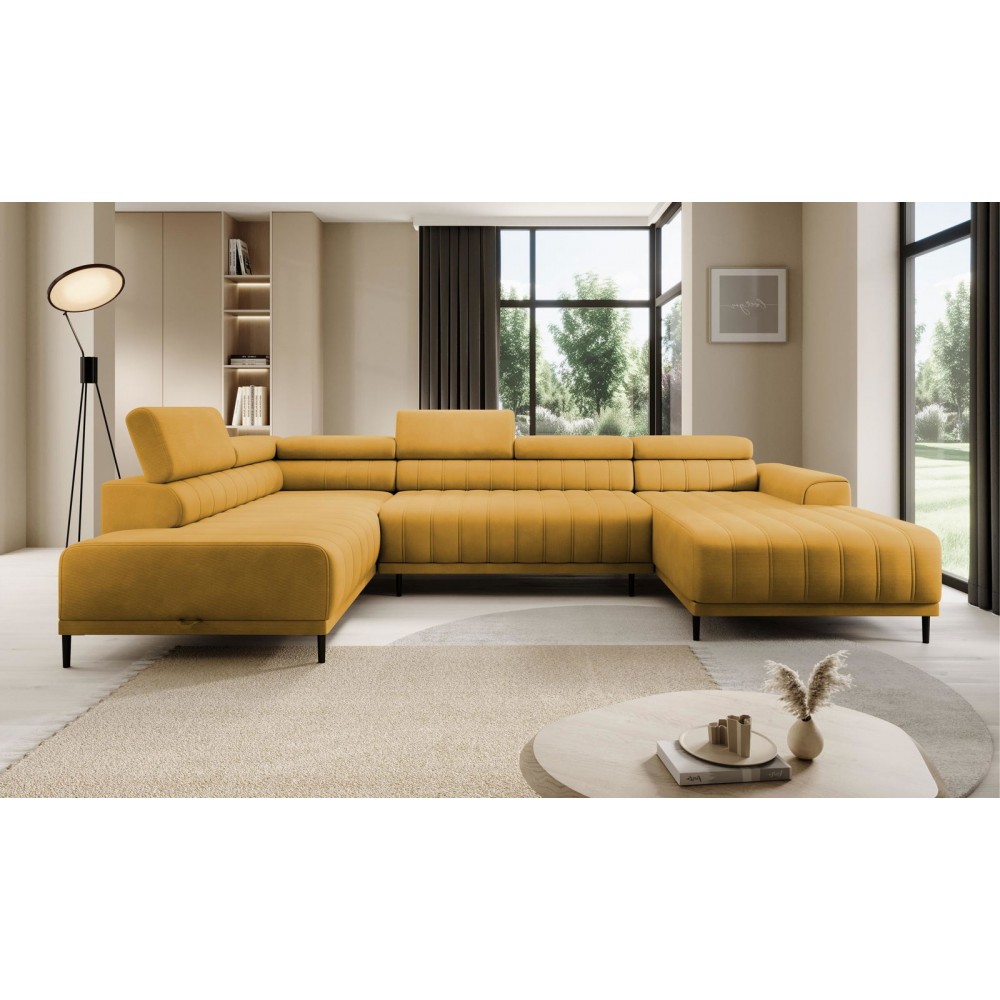 Γωνιακός καναπές Caladon Plus-Moustardi-Αριστερή