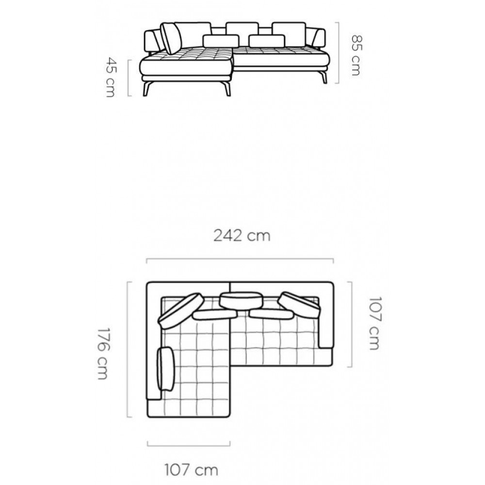 Γωνιακός καναπές Gerotto-Mporntw-Δεξιά