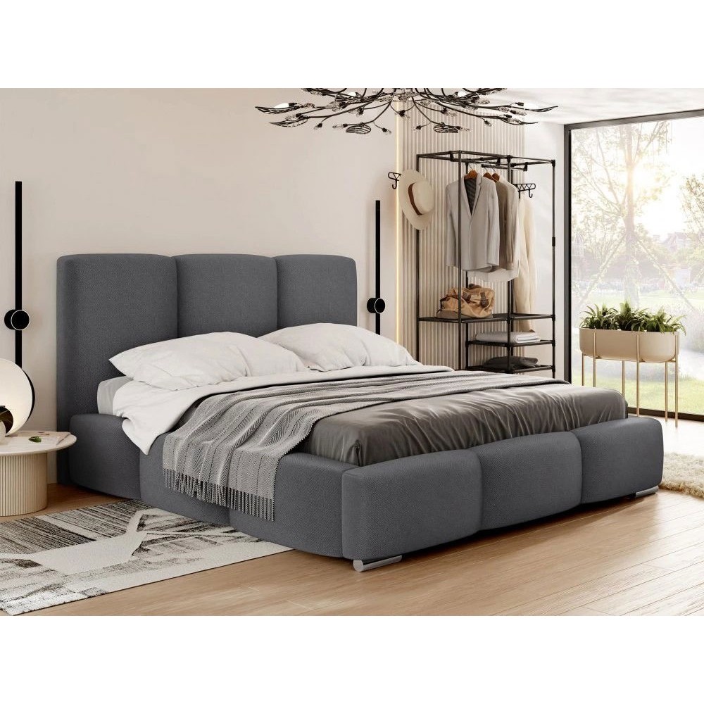 Επενδυμένο κρεβάτι Olweria-Anthraki-140 x 200