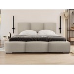 Επενδυμένο κρεβάτι Olweria-Krem-160 x 200