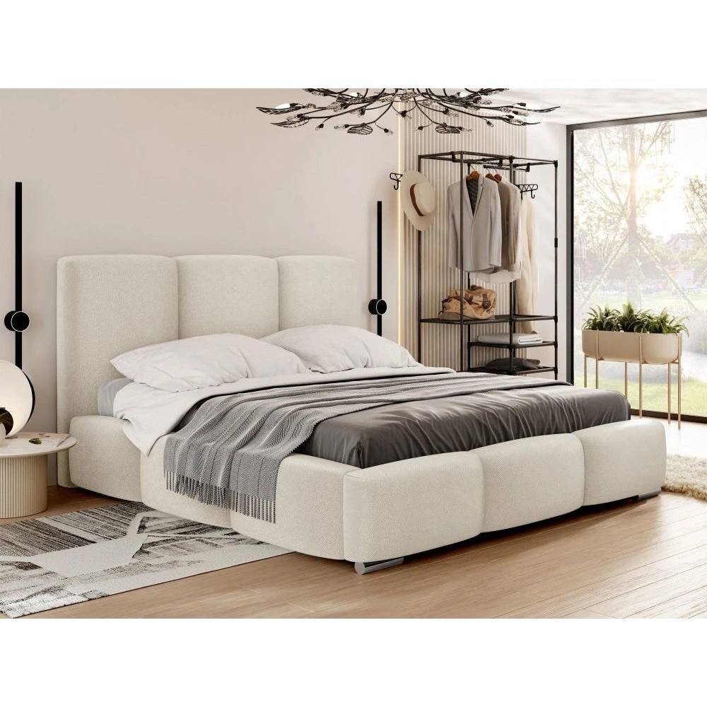 Επενδυμένο κρεβάτι Olweria-Leuko - Mpez-160 x 200