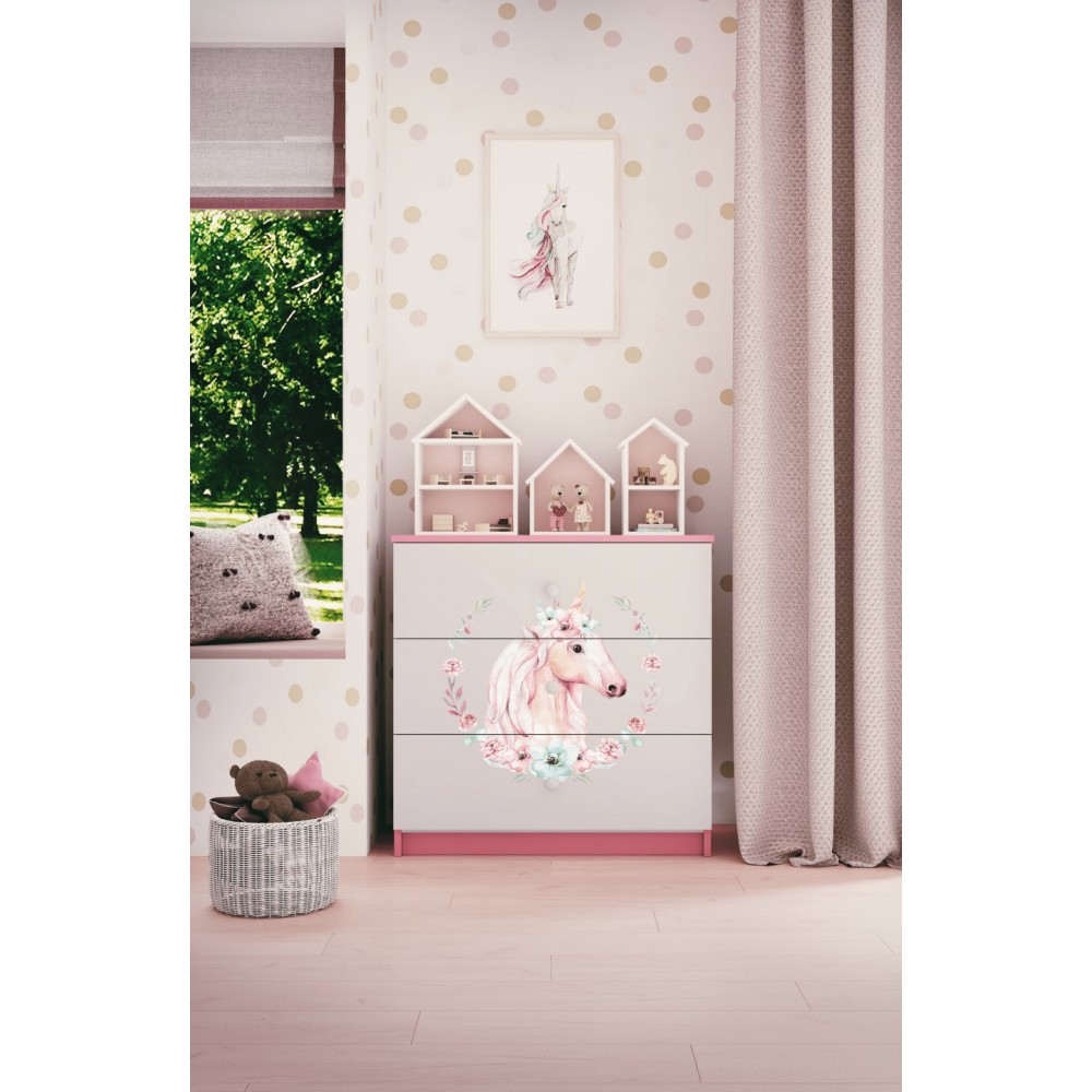 Συρταριέρα Babydreams Cartoon-Roz-Unicorn 80x41x80.5