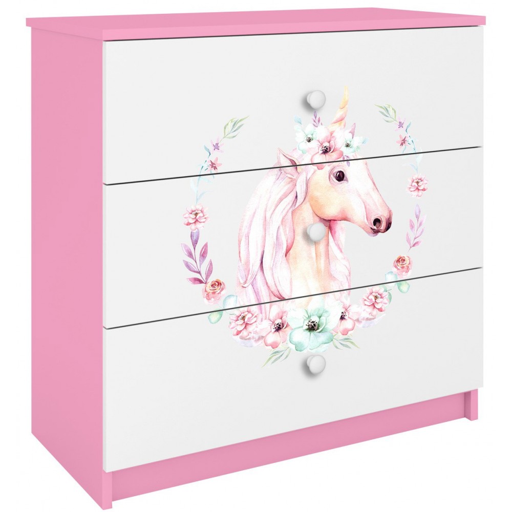 Συρταριέρα Babydreams Cartoon-Roz-Unicorn 80x41x80.5