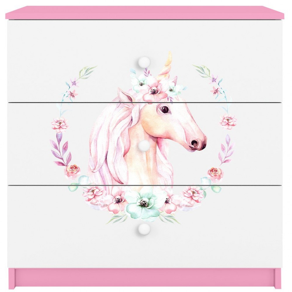 Συρταριέρα Babydreams Cartoon-Roz-Unicorn 80x41x80.5