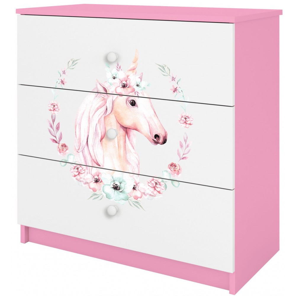 Συρταριέρα Babydreams Cartoon-Roz-Unicorn 80x41x80.5