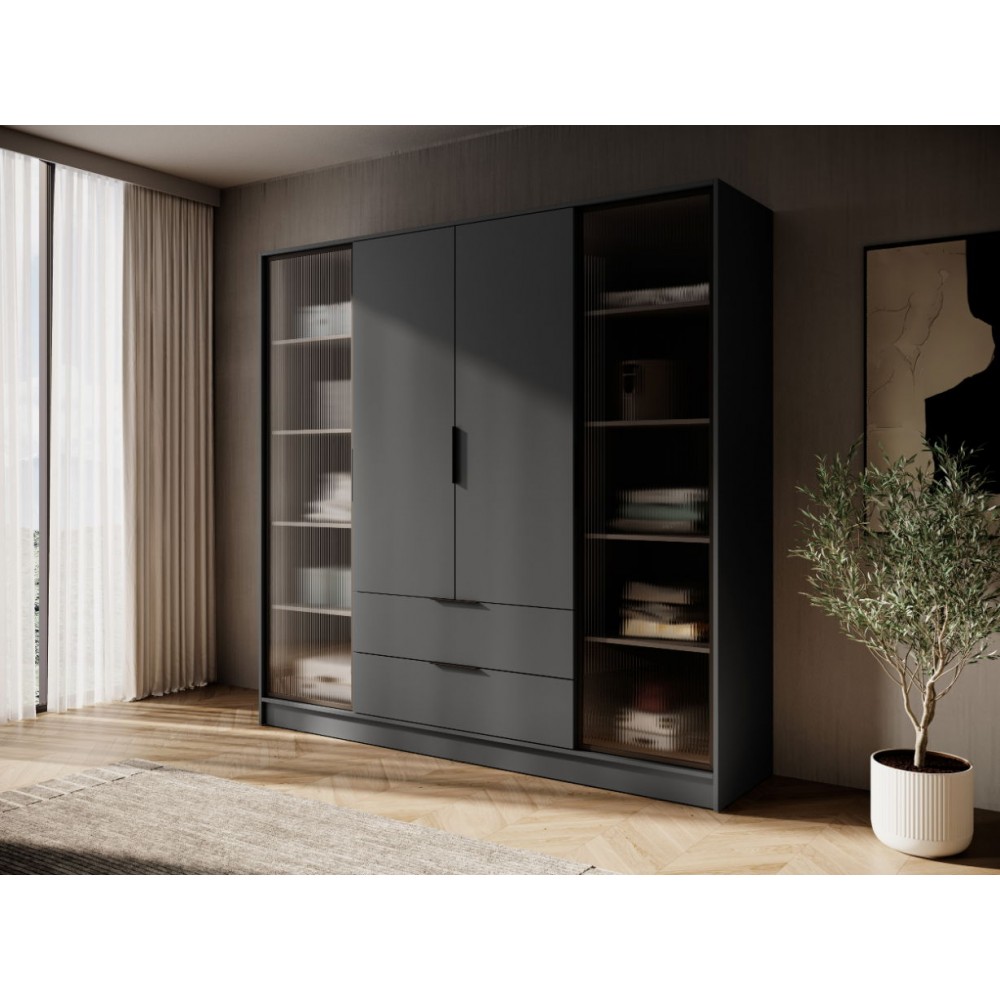 Ντουλάπα Nelly I τετράφυλλη-Gkri Skouro