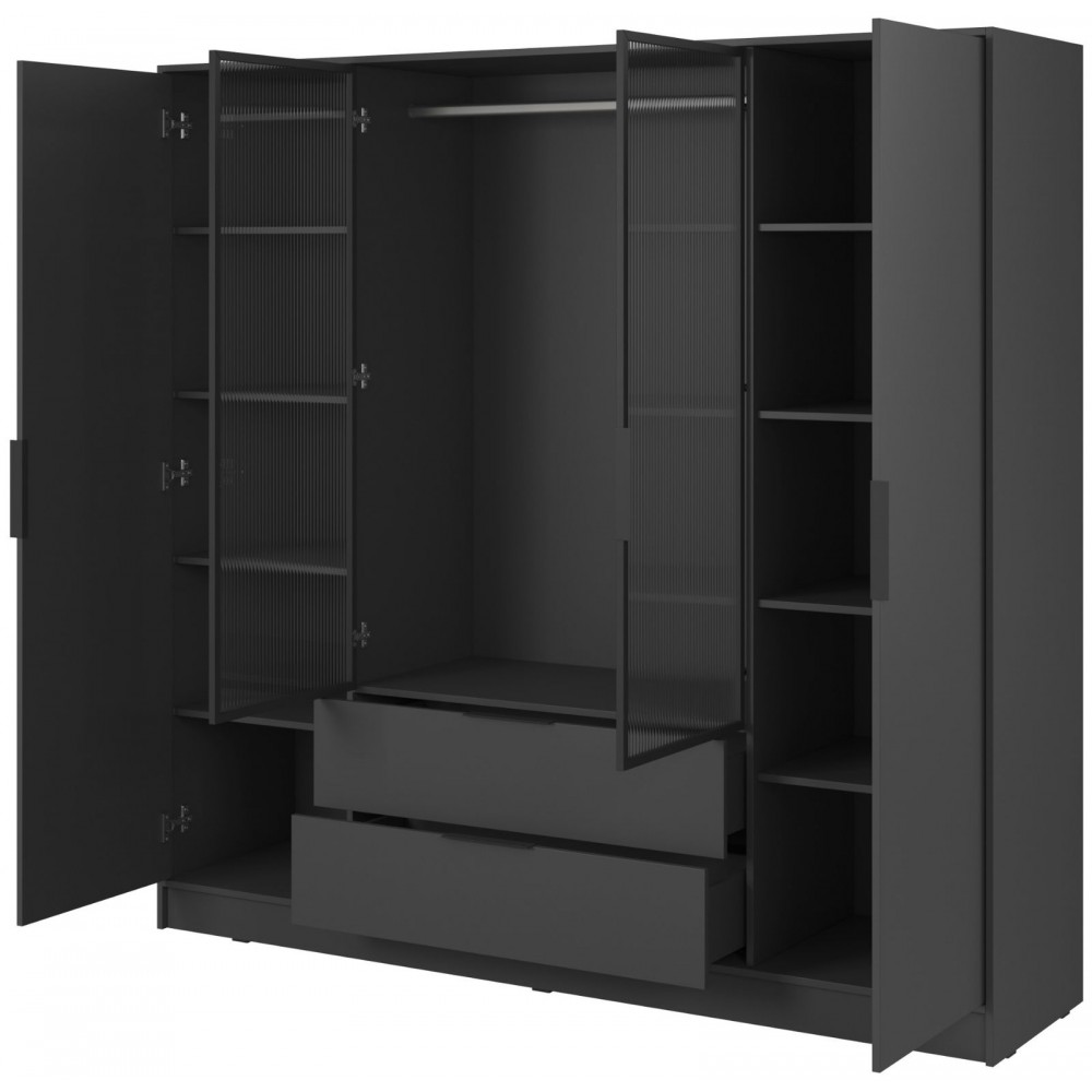 Ντουλάπα Nelly II τετράφυλλη-Gkri Skouro