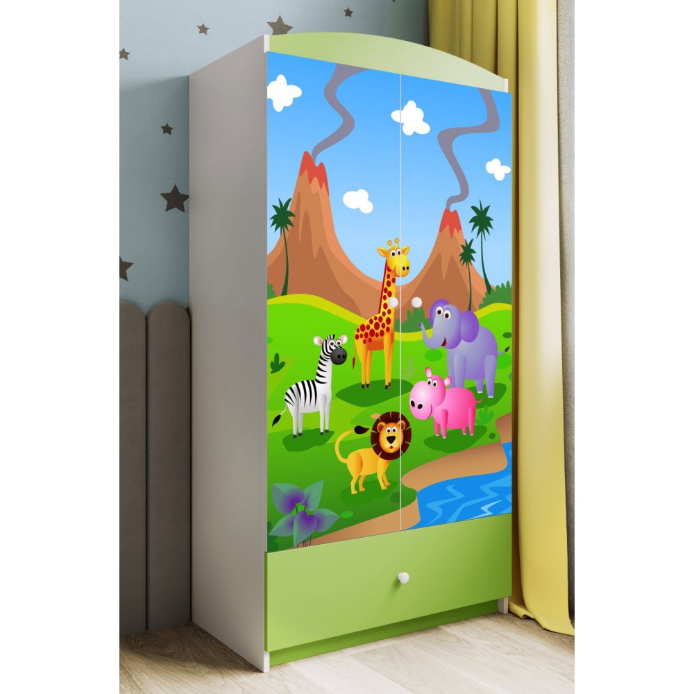 Ντουλάπα Babydreams Cartoon-Prasino-Safari 90x52x181.2