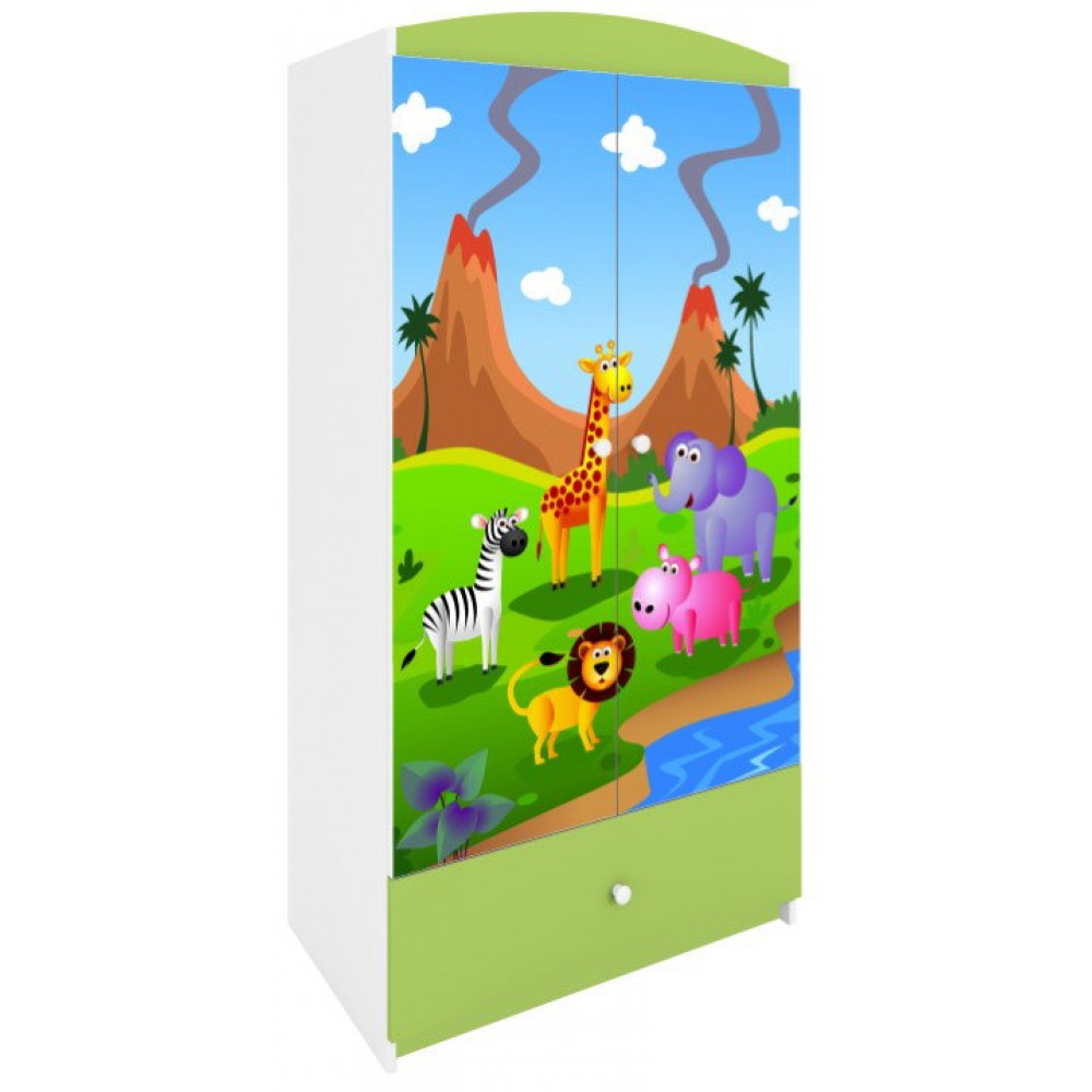 Ντουλάπα Babydreams Cartoon-Prasino-Safari 90x52x181.2