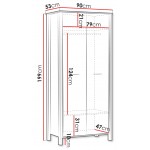 Ντουλάπα Indygo δίφυλλη-Ladi