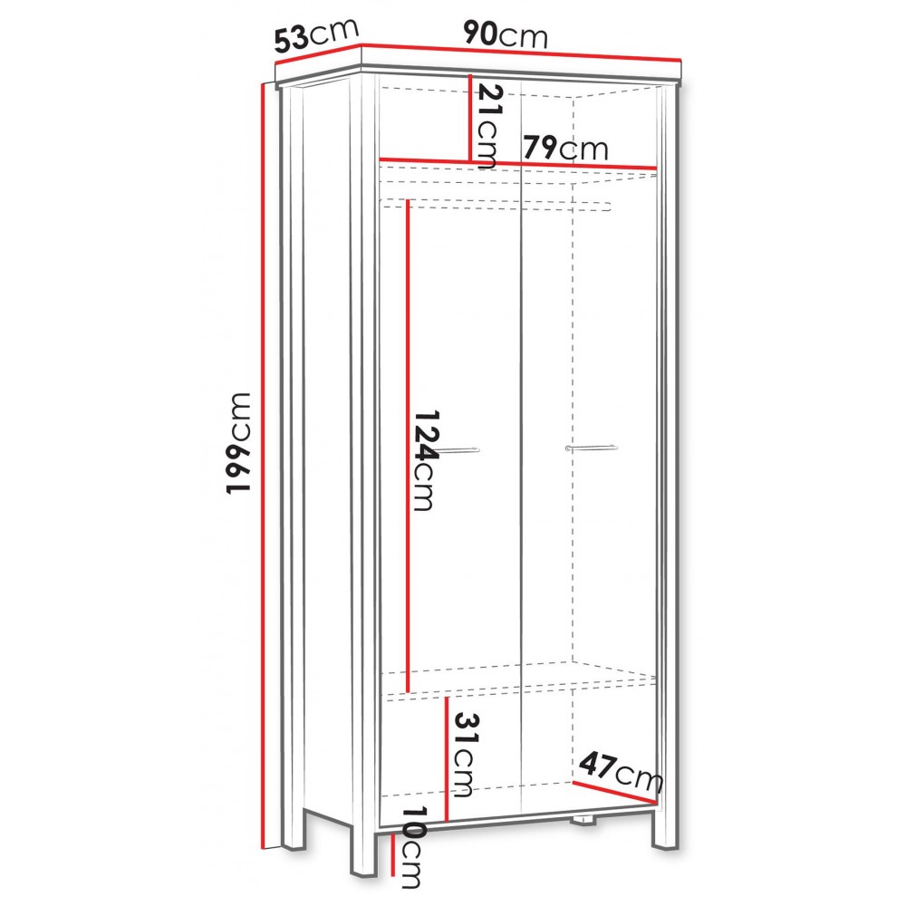Ντουλάπα Indygo δίφυλλη-Mpez