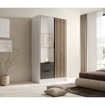Ντουλάπα Niriam δίφυλλη-Leuko-Mauro 102x51x200
