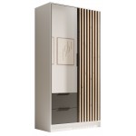 Ντουλάπα Niriam δίφυλλη-Leuko-Mauro 102x51x200