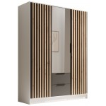 Ντουλάπα Niriam τρίφυλλη-Leuko-Mauro 150.5x51x200